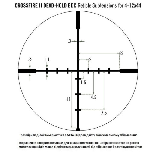 Прицел оптический Vortex Crossfire II 4-12x44 (BDC)