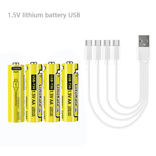 Набор аккумуляторов из 4 шт LiitoKala USB-T36 + USB Type-C кабель зарядки