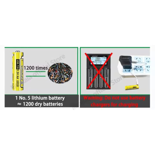 Набор аккумуляторов из 4 шт LiitoKala USB-T36 + USB Type-C кабель зарядки