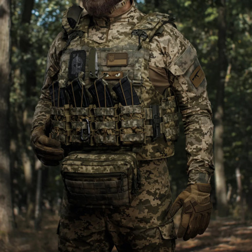 Подсумок Ukrarmor одинарный (пластиковый) для магазина АК/AR Пиксель