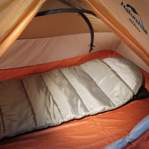 Спальник с капюшоном с обычным мешком для хранения Naturehike M400 CNK2350WS023, (1°C), правый, зеленый