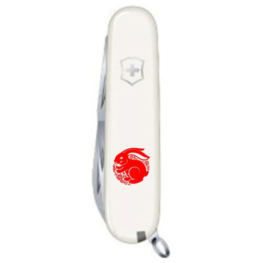 Нож Spartan Zodiac 91мм/12функ/бел /Счастливый кролик кр.