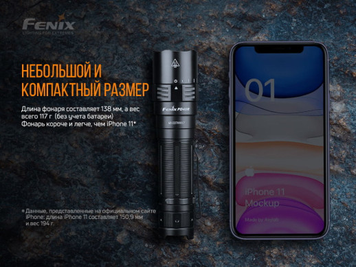 Фонарь ручной Fenix PD40R V2.0 (Открытая упаковка / замена диода и драйвера / отсутствует запасное кольцо / сколы и потертости на корпусе)