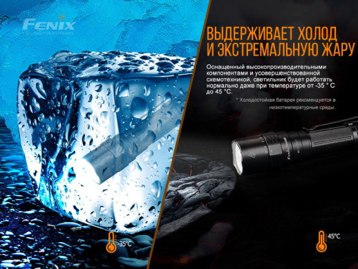 Фонарь ручной Fenix PD40R V2.0 (Открытая упаковка / замена диода и драйвера / отсутствует запасное кольцо / сколы и потертости на корпусе)