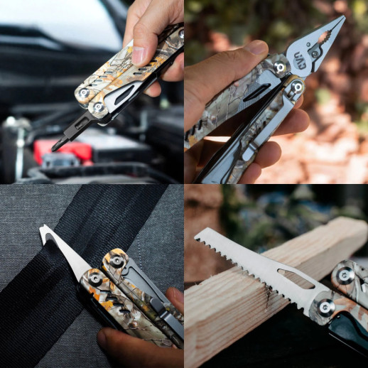 Мультитул профессиональный UAD ForestPro 19 инструментов Камуфляж 420/440