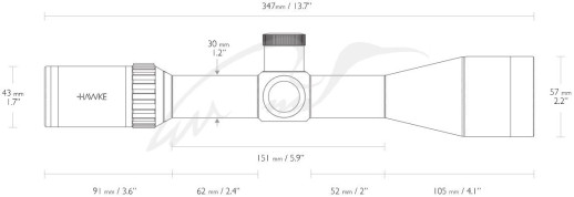 Прицел Hawke Vantage IR 4-16х50 SF корпус 30 мм сетка 17HMR с подсветкой