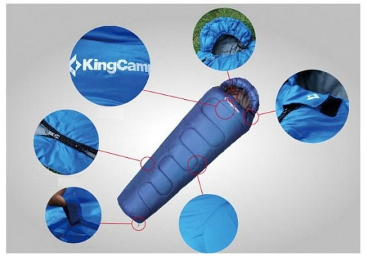Спальный мешок KingCamp Treck 300 (KS3131) синий, правый