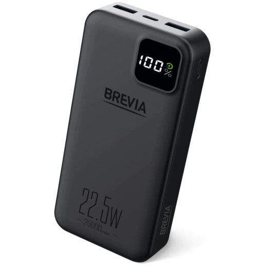 Повербанк (Power Bank) Brevia 20000mAh 22,5W, Li-Pol, LCD, Black