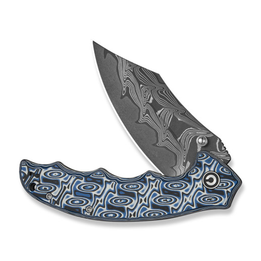 Нож складной туристический Civivi Pentad (8.8 см) Damascus / Micarta синий / белый