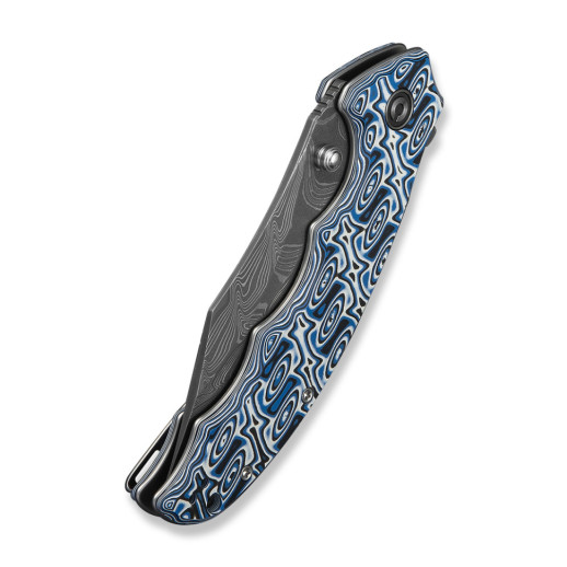 Нож складной туристический Civivi Pentad (8.8 см) Damascus / Micarta синий / белый