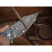 Нож складной туристический Civivi Pentad (8.8 см) Damascus / Micarta синий / белый