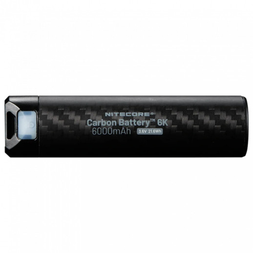 2в1 Внешний источник питания для налобных фонарей + Power Bank Nitecore Carbon Battery™ 6K (Карбон, красный маяк, 6000mAh, IP68)