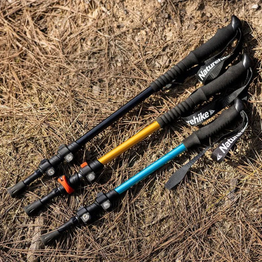 Трекинговая палка 3-сек. Naturehike Men ST 01 6061 AL NH17D001-Z, алюминий, черная