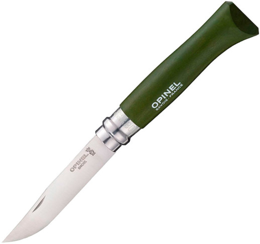 Нож Opinel №8 VRI, блистер зеленый