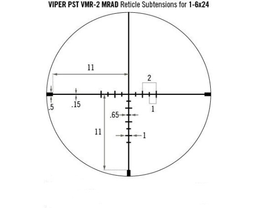 Прицел оптический Vortex Viper PST Gen II 1-6x24 VMR-2 MRAD IR (PST-1607)