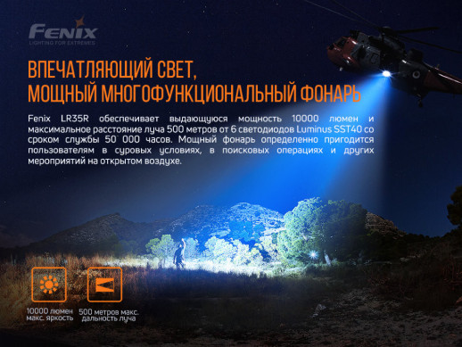 Фонарь ручной Fenix ​​LR35R (Открытая упаковка/замена диода)
