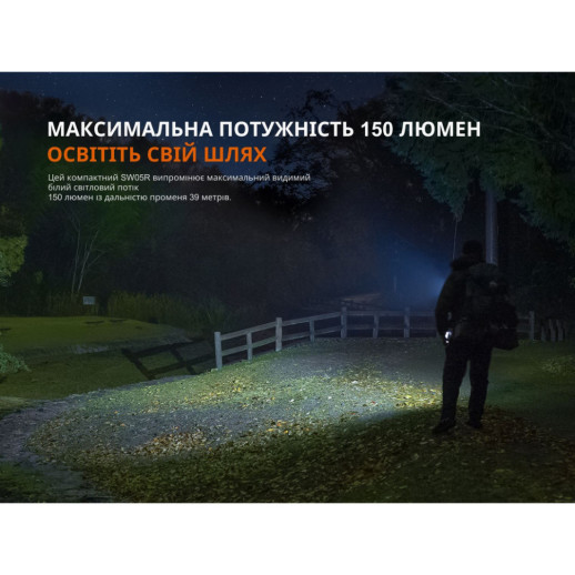 Фонарь ручной Fenix SW05R-UV LED черный (витринный образец / поврежденная упаковка)