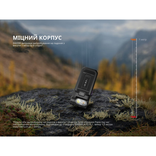 Фонарь ручной Fenix SW05R-UV LED черный (витринный образец / поврежденная упаковка)