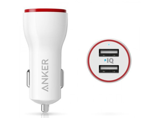 Автомобильное зарядное устройство Anker PowerDrive 2 24W + micro USB 0.9m V3 White