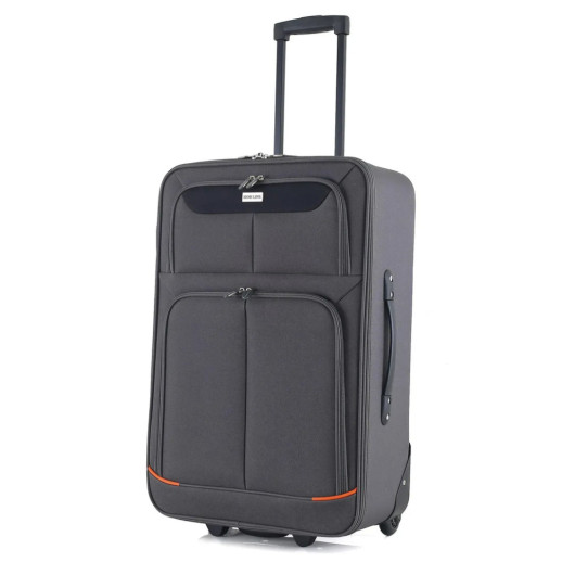 Чемодан Semi Line 24" (M) Grey/Orange Lines (T5754-2)