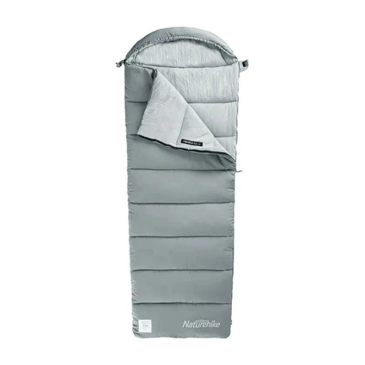 Спальный мешок с капюшоном с обычным мешком для хранения Naturehike M300 CNK2350WS023, серый, правый