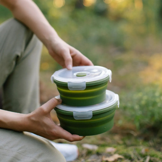 Контейнер Tribe Bowl Container 800 мл силиконовый T-FF-0046, olive