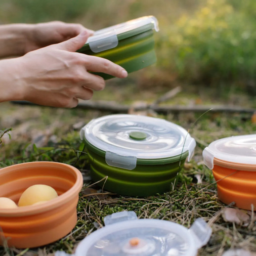 Контейнер Tribe Bowl Container 800 мл силиконовый T-FF-0046, olive