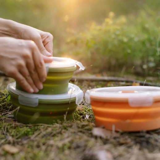 Контейнер Tribe Bowl Container 800 мл силиконовый T-FF-0046, olive