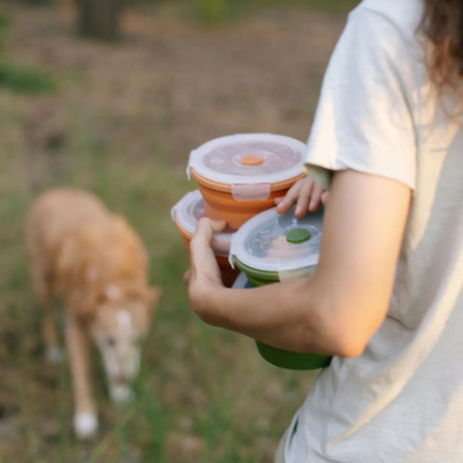 Контейнер Tribe Bowl Container 800 мл силиконовый T-FF-0046, olive