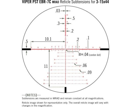 Прицел оптический Vortex Viper PST Gen II 3-15x44 FFP EBR-7C MRAD (PST-3159)