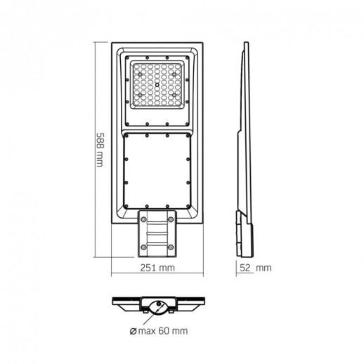 Фонарь уличный автономный Videx LED 2300Lm 5000K (VL-SLSO-082-S)