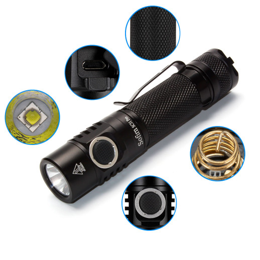 Ручной фонарь Sofirn SC31 Pro SST40 2000 лм, 1*18650 USB-C