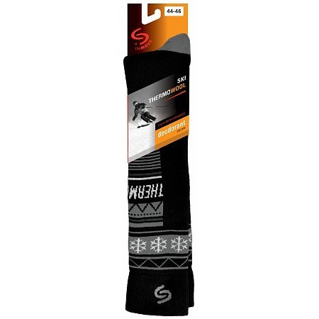 Термоноски InMove Ski Deodorant Thermowool Черный с серым 41-43