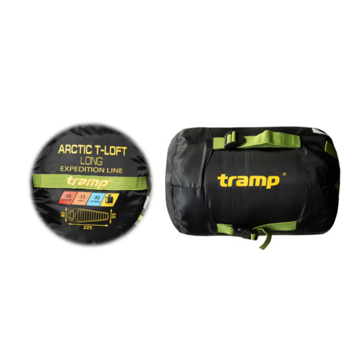 Спальный мешок Tramp Arctic Long кокон левый green/grey 225/80-55 UTRS-093L