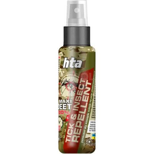 Репеллент-спрей от комаров HTA MAXI DEET 100% TICK & INSECT REPELLENT 100 ml