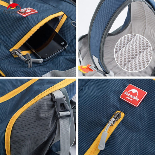 Велорюкзак с чехлом для шлема Naturehike 15 л sky blue NH15C001-B, голубой