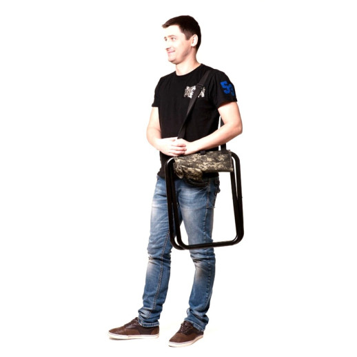 Складной стул Vitan Рыбак d25 мм с карманом (песочный камуфляж)