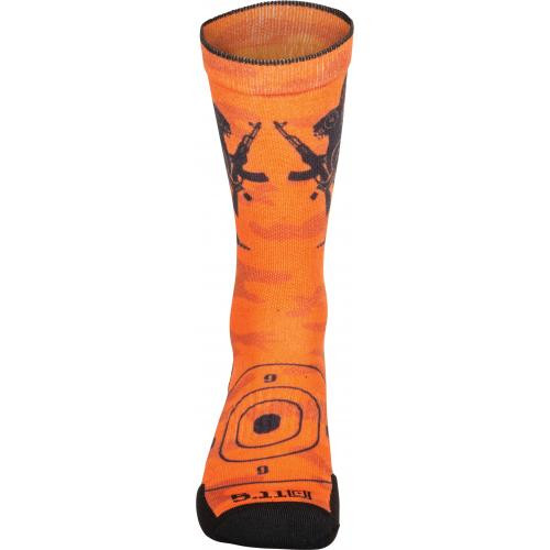 Носки  5.11 Tactical Sock&Awe Crew Fire Animal, 461 оранжевые, M (10041AH)