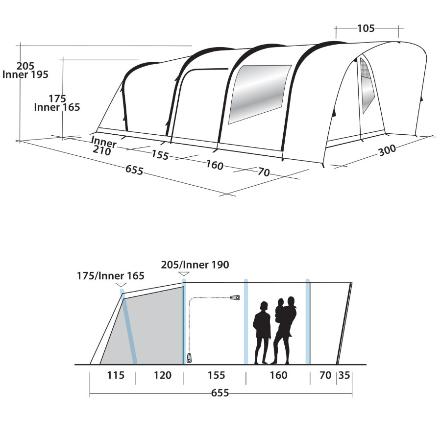 Палатка Easy Camp Match Air 500 Aqua Stone 101133
