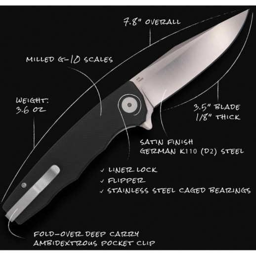 Нож Ocaso Strategy, Black G10