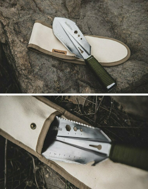 Лопата многофункциональная Naturehike NH20GJ001, паракорд/нержавеющая сталь (нет кнопки на чехле)