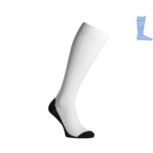 Компрессионные гольфы защитные летние Protector LongDry+ черно-белые M 40-43