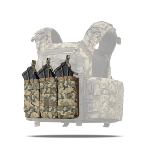 Подсумок Ukrarmor тройной под магазины АК/АR. Cordura 500D. Molle Пиксель