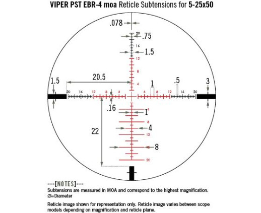 Прицел оптический Прицел оптический Vortex Viper PST Gen II 5-25x50 SFP EBR-4 MOA (PST-5251)