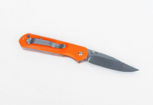Нож складной Ganzo G6801 оранжевый (небольшие потертости рукояти, вмятина на режущей кромке)
