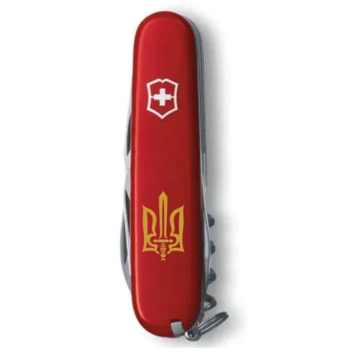 Нож Camper Ukraine 91мм/13функ/черв /Тризуб ОУН брон.