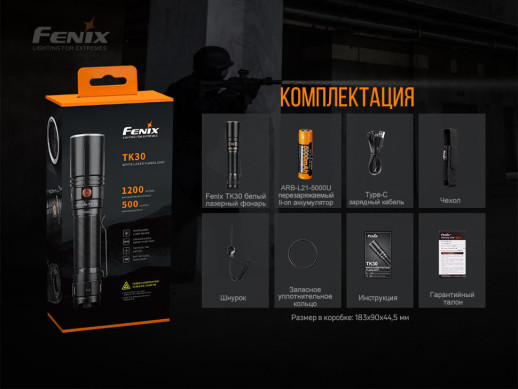 Фонарь ручной лазерный Fenix ​​TK30 Laser (Открытая упаковка/очистка линзы)