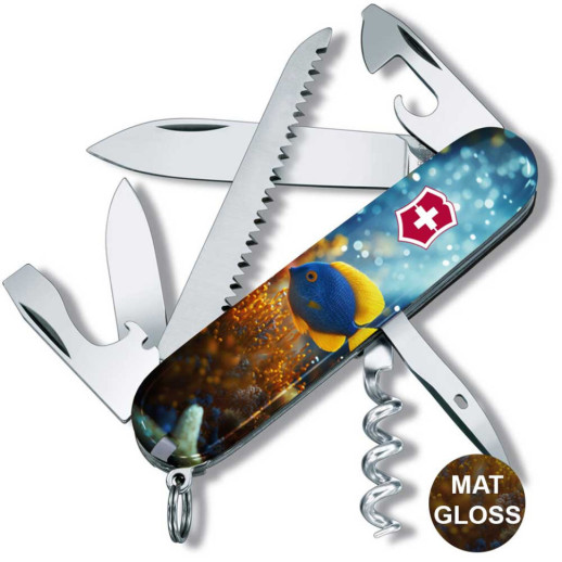 Складной нож Victorinox CAMPER DESIGN Желто-голубая рыбка