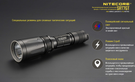 Карманный фонарь Nitecore SRT7GT, 1000 люмен