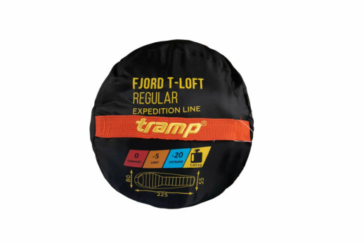 Спальный мешок Tramp Fjord Long кокон левый orange/grey 225/80-55 UTRS-049L